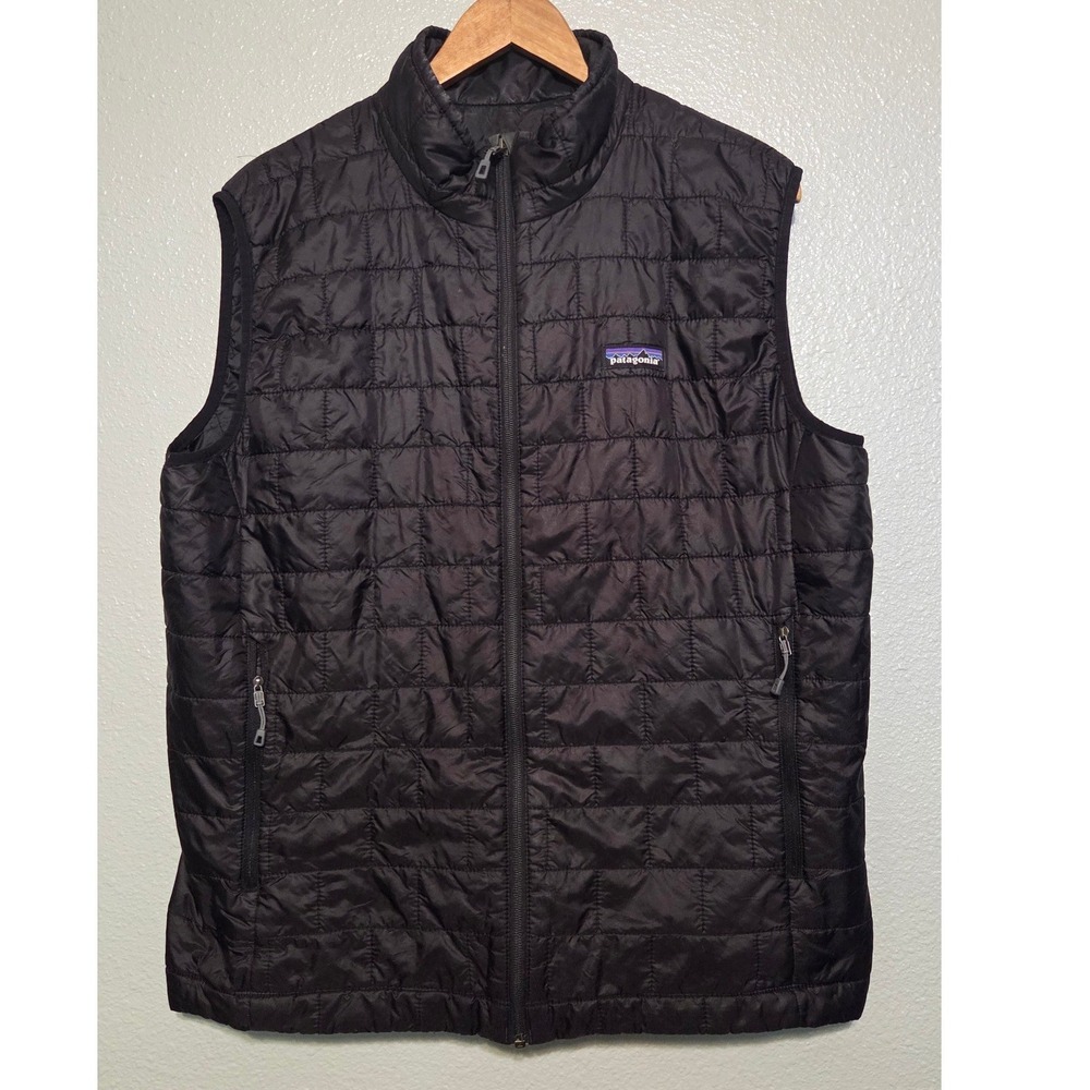 Patagonia Nano Puff Vest Mens L Black PrimaLoft Insulated Hiking Gorpcore